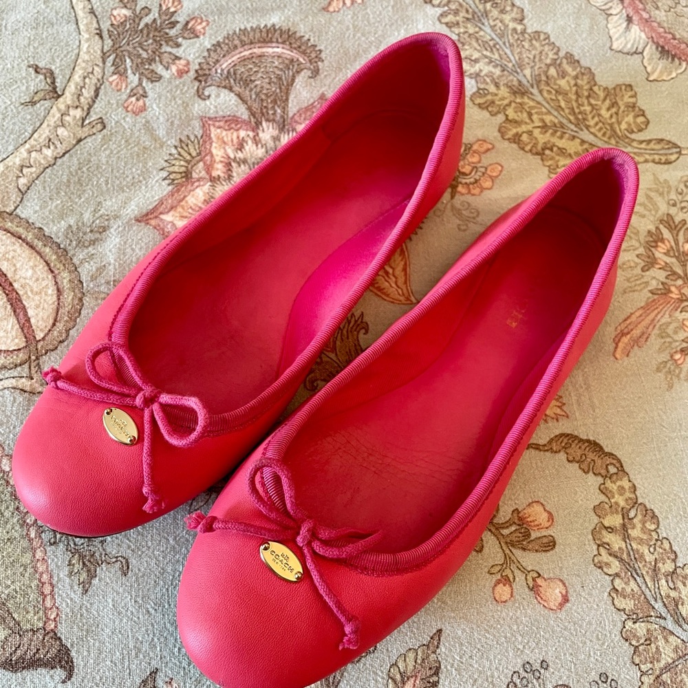 Coach Ballet Flats- Hot Pink Leather
